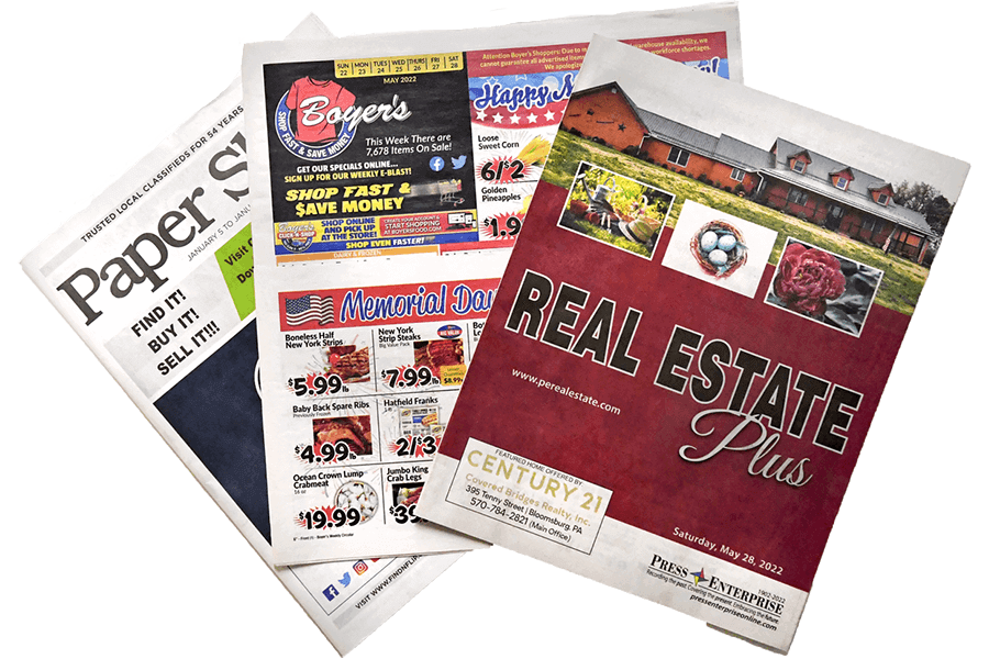 Printing ads by Press Enterprise Commercial Printing