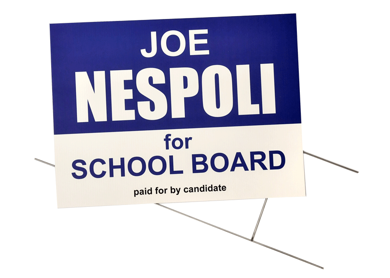 School board sign created by Press Enterprise Commercial Printing