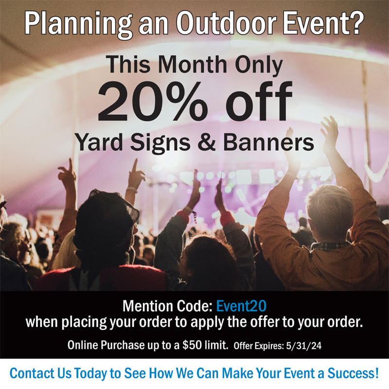 20% off yard signs & banners